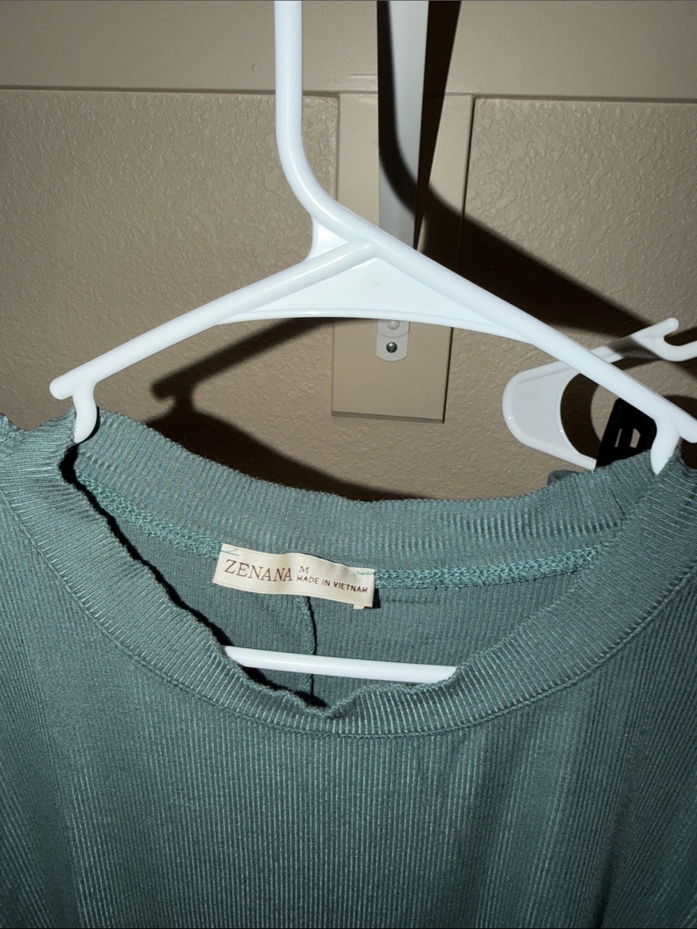 Zenana Lightly Ribbed Shirt & Pant Set - M (Ash Jade) - Picture 3 of 8